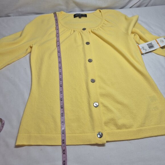 Jones New York Collection Women's Cardigan Top Blouse Size S Yellow (40) - Picture 8 of 10